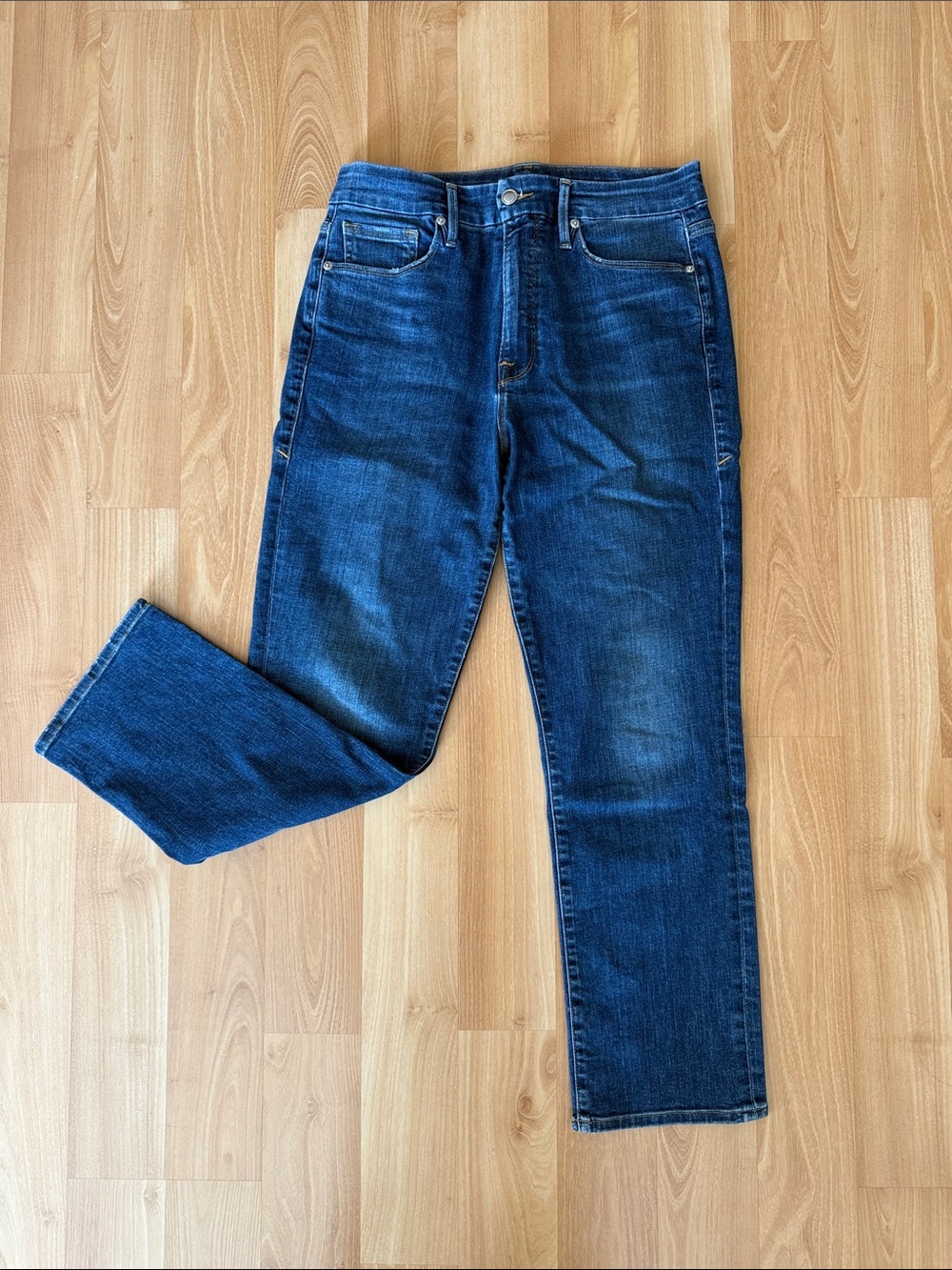 Good American High-Rise Dark Blue Denim Jeans - Picture 3 of 16